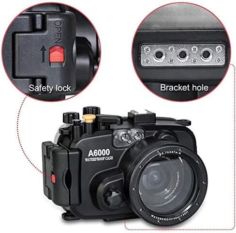 Sea Frogs 130ft/40m Underwater Camera Housing Waterproof Diving Case for Sony A6000 with 16-50mm Lens (Housing + Red Filter) in Saudi Arabia