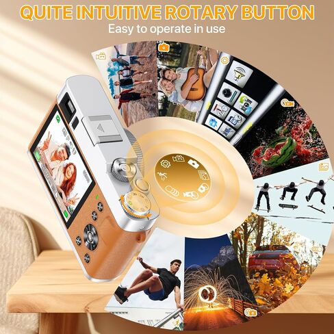 كاميرات رقمية بدقة 4K للتصوير الفوتوغرافي - كاميرات رقمية بدقة 48 ميجابكسل للتركيز التلقائي والتقاط الصور مع بطاقة SD سعة 32 جيجابايت | كاميرا تسجيل فيديو مضادة للاهتزاز، تكبير 16X، كاميرا رقمية صغيرة للمبتدئين in Kuwait