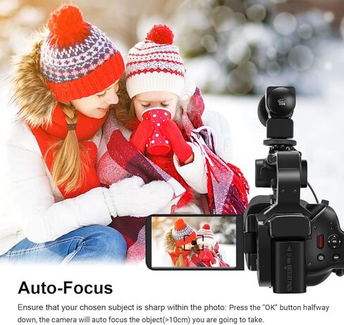 كاميرا فيديو 4K كاميرا فيديو 64 ميجابكسل 60 إطارًا في الثانية، تركيز تلقائي عالي الدقة 18X تكبير رقمي 4.0 بوصة شاشة لمس تسجيل فيديو مع بطارية 4500 مللي أمبير في الساعة، شاحن، ميكروفون، مثبت يدوي، جهاز تحكم عن بعد، بطاقة SD 64 جيجا in Kuwait