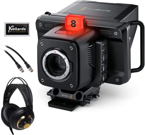 كاميرا Blackmagic Design Studio 6K Pro - حزمة EF Mount (CINSTUDMFT/G26PDK) مع سماعات رأس AKG K240 Studio Pro، وكابل فيديو Pearstone 50 بوصة SDI، ومناديل Kellards 5 عبوات in Saudi Arabia