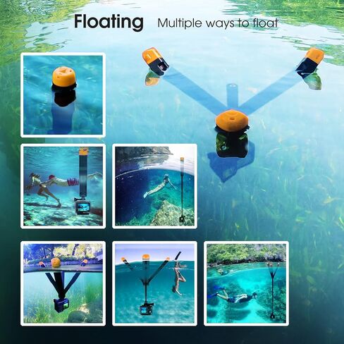 SOONSUN 4in1 Floating Selfie Stick Hand Grip Tripod for GoPro Hero 13 12 11 10 9 8 7 6 5 4 Session Max, AKASO, SJCAM Action Camera, Waterproof Extension Monopod Pole Floating Handle Tripod Stand in Saudi Arabia