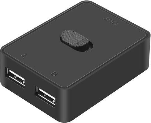CERRXIAN USB2.0 Switch Selector,USB KVM Switcher Adapter,Bi-Directional USB Sharing Switch 2 in 1 Out/ 1 in 2 Out,USB Switcher 2 Computers Share Keyboard Mouse Scanner Printer in Saudi Arabia