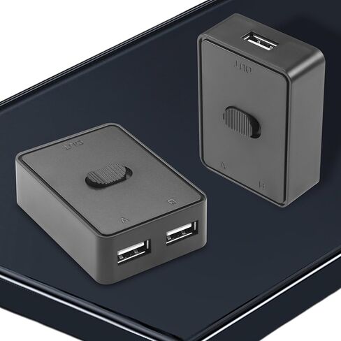 CERRXIAN USB2.0 Switch Selector,USB KVM Switcher Adapter,Bi-Directional USB Sharing Switch 2 in 1 Out/ 1 in 2 Out,USB Switcher 2 Computers Share Keyboard Mouse Scanner Printer in Saudi Arabia