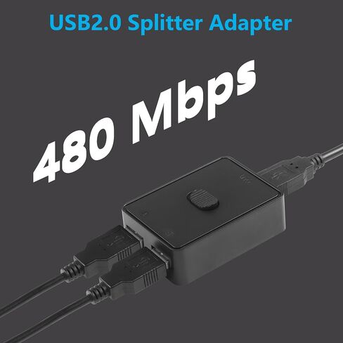 CERRXIAN USB2.0 Switch Selector,USB KVM Switcher Adapter,Bi-Directional USB Sharing Switch 2 in 1 Out/ 1 in 2 Out,USB Switcher 2 Computers Share Keyboard Mouse Scanner Printer in Saudi Arabia