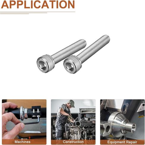 DTGN M5x14mm Socket Head Cap Screws Bolts, 40Pcs 304 Stainless Steel 18-8, Metric Machine Hex Socket Screw, Hex Drive, Bright Finish, UNC Coarse Thread Fully Threaded in Kuwait