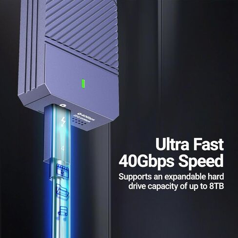 JEYI 40 جيجابت في الثانية USB4 M.2 Enlcosure، USB C PCIe 3.0x4 NVMe إلى USB محول - ما يصل إلى 8 تيرابايت، حافظة ألومنيوم كاملة، متوافق مع Thunderbolt 3/4 USB3.2/3.1/3.0 in Kuwait