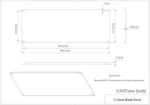 2 Pack of 4U Blank Panel - Metal Server Rack Panel in Kuwait