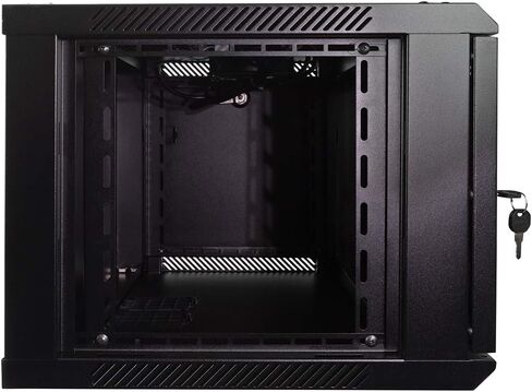 NavePoint 6U Server Rack Enclosure with Glass Door, Cooling Fan, Locks, & Removable Side Panels - 6U Wall Mount Network Cabinet 19 Inch Rack 17.7 Inches Deep in Saudi Arabia