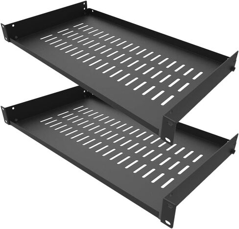2 Pack 1U Vented Cantilever Server Rack Shelf 10" Depth | Disassembled Universal Rack Mount Trayfor 19-inch Network Cabinet or Equipment Rack (10V2PC) in Kuwait