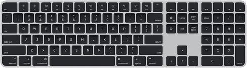 Apple Magic Keyboard with Touch ID and Numeric Keypad: Wireless, Bluetooth, Rechargeable. Works with Mac Computers with Apple Silicon; US English - Black Keys in Saudi Arabia