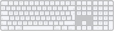 Apple Magic Keyboard with Touch ID and Numeric Keypad: Wireless, Bluetooth, Rechargeable. Works with Mac Computers with Apple Silicon; US English - Black Keys in Saudi Arabia