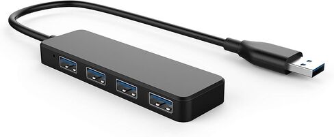 USB Hub, USB Splitter,USB 4-Port Adapter,Extender for Laptop, PC, MacBook, Mac Pro, Mac mini, iMac, Surface Pro and More (Black-USB 2.0/0.3m) in Kuwait
