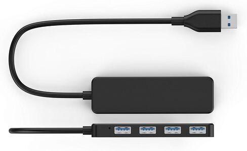 USB Hub, USB Splitter,USB 4-Port Adapter,Extender for Laptop, PC, MacBook, Mac Pro, Mac mini, iMac, Surface Pro and More (Black-USB 2.0/0.3m) in Kuwait