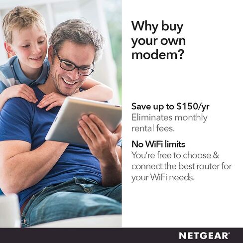 NETGEAR Cable Modem CM400 - Compatible with all Cable Providers including Xfinity by Comcast, Spectrum, Cox | For Cable Plans Up to 100 Mbps | DOCSIS 3.0 (Renewed) in Saudi Arabia