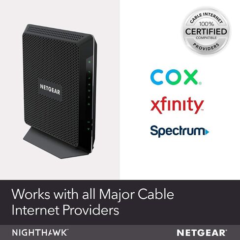 NETGEAR Nighthawk AC1900 (24x8) DOCSIS 3.0 WiFi Cable Modem Router Combo (C7000) لـ Xfinity من Comcast وSpectrum وCox والمزيد (متجدد) in Saudi Arabia