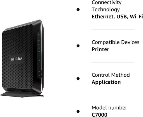 NETGEAR Nighthawk AC1900 (24x8) DOCSIS 3.0 WiFi Cable Modem Router Combo (C7000) لـ Xfinity من Comcast وSpectrum وCox والمزيد (متجدد) in Saudi Arabia