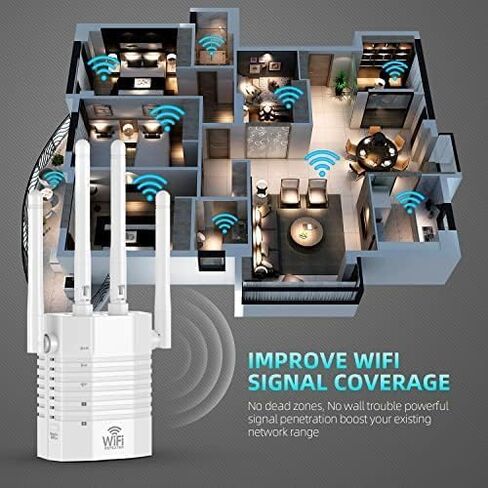موسع واي فاي AOOEPU بسرعة 1200 ميجا بت في الثانية، معزز إشارة موسع نطاق واي فاي يصل إلى 12880 قدم مربع و105 جهاز مضخم واي فاي موسع نطاق واي فاي، معزز إشارة موسع واي فاي للمنزل، مكرر الإنترنت in Kuwait