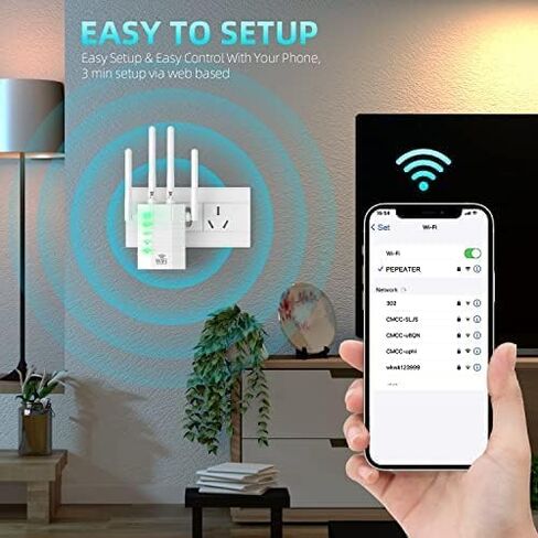 موسع واي فاي AOOEPU بسرعة 1200 ميجا بت في الثانية، معزز إشارة موسع نطاق واي فاي يصل إلى 12880 قدم مربع و105 جهاز مضخم واي فاي موسع نطاق واي فاي، معزز إشارة موسع واي فاي للمنزل، مكرر الإنترنت in Kuwait