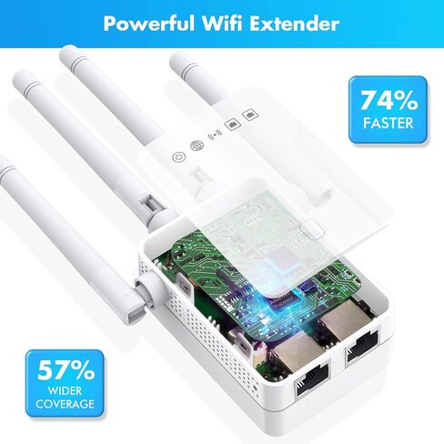 Fastest WiFi Extender/Booster | 2024 Release Up to 74% Faster | Broader Coverage Than Ever WiFi Signal Booster for Home | Internet/WiFi Repeater, Covers Up to 8470 Sq.ft, w/Ethernet Port,1-Tap Setup in Kuwait