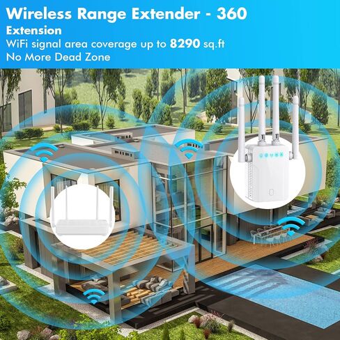 Fastest WiFi Extender/Booster | 2024 Release Up to 74% Faster | Broader Coverage Than Ever WiFi Signal Booster for Home | Internet/WiFi Repeater, Covers Up to 8470 Sq.ft, w/Ethernet Port,1-Tap Setup in Kuwait
