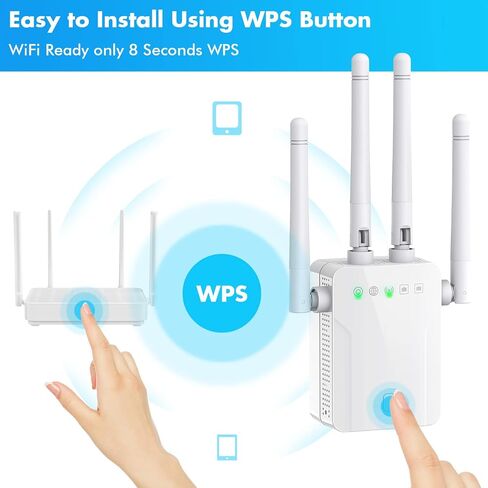 Fastest WiFi Extender/Booster | 2024 Release Up to 74% Faster | Broader Coverage Than Ever WiFi Signal Booster for Home | Internet/WiFi Repeater, Covers Up to 8470 Sq.ft, w/Ethernet Port,1-Tap Setup in Kuwait