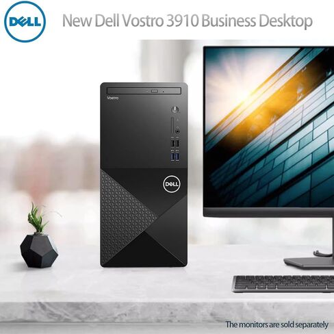 كمبيوتر مكتبي للأعمال Dell Vostro 3000 Series 3910، Intel Core i7-12700، ذاكرة وصول عشوائي 32 جيجابايت، 1 تيرابايت SSD + 2 تيرابايت HDD، DVD-RW، HDMI، DP، لوحة مفاتيح وماوس سلكية، Wi-Fi 6، Windows 11 Pro in Saudi Arabia