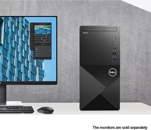 كمبيوتر مكتبي للأعمال Dell Vostro 3000 Series 3910، Intel Core i7-12700، ذاكرة وصول عشوائي 32 جيجابايت، 1 تيرابايت SSD + 2 تيرابايت HDD، DVD-RW، HDMI، DP، لوحة مفاتيح وماوس سلكية، Wi-Fi 6، Windows 11 Pro in Saudi Arabia
