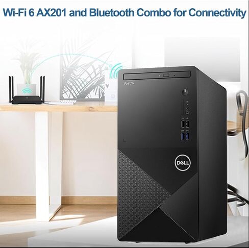 كمبيوتر مكتبي للأعمال Dell Vostro 3000 Series 3910، Intel Core i7-12700، ذاكرة وصول عشوائي 32 جيجابايت، 1 تيرابايت SSD + 2 تيرابايت HDD، DVD-RW، HDMI، DP، لوحة مفاتيح وماوس سلكية، Wi-Fi 6، Windows 11 Pro in Saudi Arabia