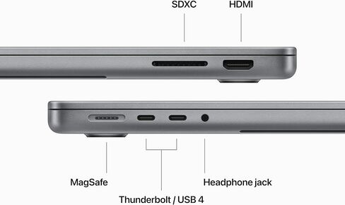 شريحة كمبيوتر محمول Apple 2023 MacBook Pro M3 مع وحدة معالجة مركزية 8 نواة، ووحدة معالجة رسومات 10 نواة: شاشة Liquid Retina XDR مقاس 14.2 بوصة، وذاكرة موحدة سعة 8 جيجابايت، وتخزين SSD بسعة 512 جيجابايت. يعمل مع آيفون/آي باد؛ فضاء رمادي in Kuwait