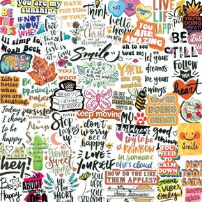 200PCS Inspirational Stickers for Water Bottles, Motivational Stickers for Teens, Students, Teachers, Vinyl Waterproof Durable Laptop Sticker for Hydroflasks Journaling Scrapbooking