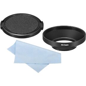 PATIKIL 39mm Lens Hood, Wide Angle Matte Surface Anti-reflective Inside Hood with Cap and Cleaning Cloth for Camera Lens, Black for Nikon, for Fujifilm, for Pentax, for Leica