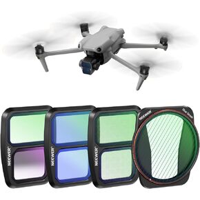 NEEWER Effect Filter Set Compatible with DJI Air 3, 4 Pack Snap On HD Soft GND1.2 Soft Edge Gradient Neutral Density/Light Pollution Reduction/8x Star/Blue Streak Anamorphic Effect Filter