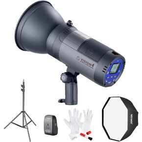 Neewer Vision 4 يعمل بالطاقة في الهواء الطلق استوديو فلاش ستروب (1000 ومضة طاقة كاملة) مع سوفت بوكس، حامل ضوء ومجموعة تنظيف للتصوير الفوتوغرافي لموقع الفيديو معرف المنتج: 5 in Kuwait