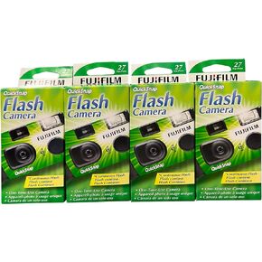 Fujifilm QuickSnap Flash 400 One Time Use 35mm Camera with, 27 Exposures, 4-Pack | Includes 4 QuickSnap Flash cameras for photography, travel and events in Saudi Arabia