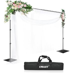 Emart 10 x 8.5ft Backdrop Stand, Air Cushioned, Heavy Duty Background Stand Backdrop Adjustable Stand Photo Backdrop Stand Kit for Photoshoot Photography Photo Video Studio Parties Wedding in Kuwait