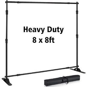 Banner Stand Backdrop - Banner Holder with Adjustable Poster Stand & Retractable Height Up to 5x7 - 8x10 ft Adjustable Telescopic Display Stand for Trade Show, Photo Booth, Wall Exhibitor Background in Kuwait