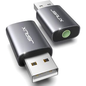 USB Audio Adapter, JSAUX USB to Audio Jack Sound Card Adapter with 3.5mm TRRS Headphone and Microphone External USB Sound Card Compatible with Laptop, Desktops, Windows, MAC, Linux, PC, PS5, PS4