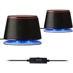 SW010 Computer Speakers, Wired USB Powered Mini Sound Bar, Bluetooth 5.0, USB-A Connection with Built-in 16-bit DAC for Power and Audio, 8W Stereo Sound for PC Desktop Laptop, Black
