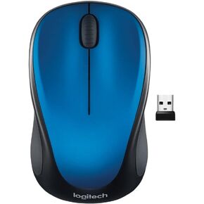 Logitech M317 Compact Ambidextrous 2.4 GHz Wireless Mouse - Blue | Ambidextrous with 2.4 GHz USB-A Nano Receiver, 1000 dpi optical tracking, 12-months battery life, PC, Mac, laptop compatible in Saudi Arabia