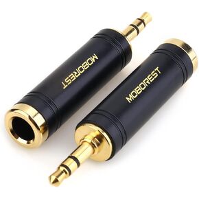 MOBOREST 3.5mm to 1/4" Jack Adapter Headphone adapte, Pure Copper, Black 2P in Saudi Arabia