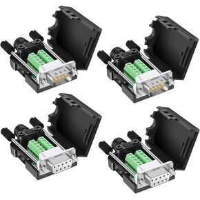 BIFALE DB9 Breakout Connector (2 Male+2 Female), DB9 Solderless Connector RS232 D-SUB Serial Adapters 16mm thinner 9 Pin Port Terminal Breakout Board with Case Long Bolts Tail Pipe in Kuwait