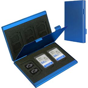 SD Card Holder, SD Card Case,LAVILI CF Memory Card Holder Case Aluminum Alloy Hard Shell, Double-Layer Capacity for 6SD Cards and 12 TF Cards in Kuwait