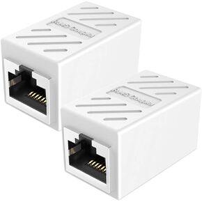 وصلة توصيل RJ45 من PLUSPOE، وصلة توصيل في الخط Cat7/Cat6/Cat5e محول موسع كابل إيثرنت أنثى إلى أنثى (5 عبوات سوداء) in Kuwait