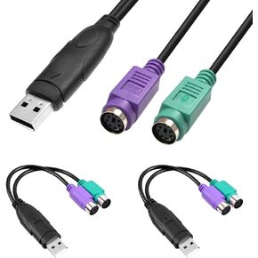 DKARDU PS/2 to USB A Adapter Male to Female Keyboard Adapter PS2 Jack to USB A Plug for Mouse and Keyboard, Replacement PS2 Keyboard Adapter, 4 PCS in Saudi Arabia