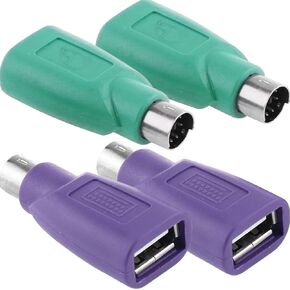 DKARDU PS/2 to USB A Adapter Male to Female Keyboard Adapter PS2 Jack to USB A Plug for Mouse and Keyboard, Replacement PS2 Keyboard Adapter, 4 PCS in Kuwait