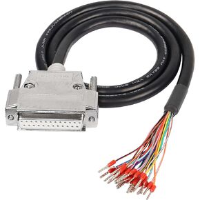 XMSJSIY DB25 Connector Adapter RS232 25 Pin Serial Extension Cable Solderless 25-Pin Port Breakout Replacement Cable with Bare Wire - 1M/3.2Ft (DB25 Female)