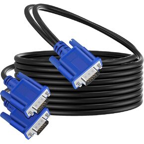 VGA Splitter Cable 1080P Dual VGA Monitor Y Cable 1 Male to 2 Female Adapter Cable Only for Screen Duplication - 1.5 Feet (No Screen Extension) - Only Work for Identical Monitor in Kuwait
