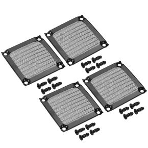 PATIKIL 120mm Fan Filter Grills with Screws, 4 Pack Aluminum Frame Stainless Steel Mesh Dustproof Cover for Computer Case, Silver