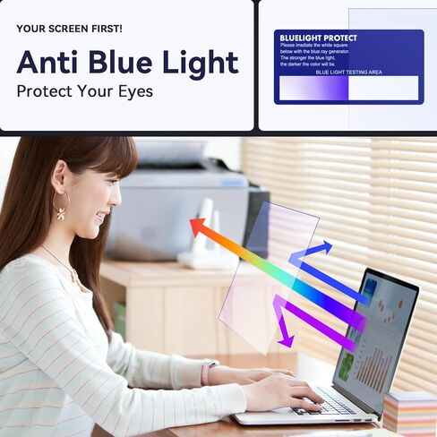 2-Pack 15.6 Inch Anti Blue Light Screen Protector, 15" Laptop Screen Protector Blue Light Blocking with 16:9 Resolution, Reduce Eye Strain Matte anti glare screen protector 15.6 inch in Kuwait