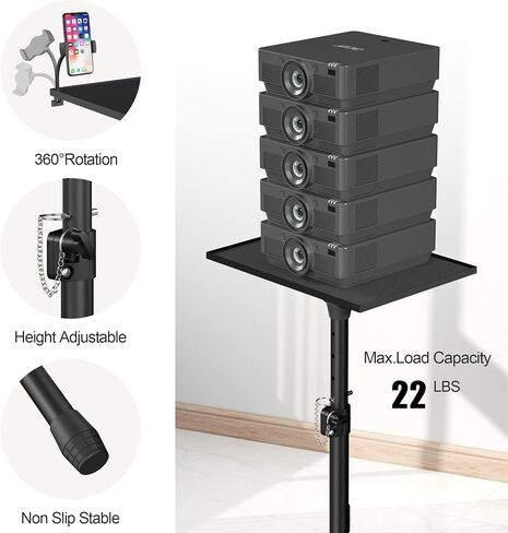 Facilife Projector Stand Tripod - Laptop Tripod Projector Stand Adjustable Height 22 to 47 Inch, Projector Tripod Stand, Tripod for Porjector, Projector Stand for Outdoor Movies in Kuwait
